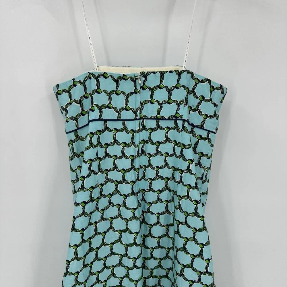 SOLD tassel print blue 6 a line preppy tropical island - Picture 7 of 10
